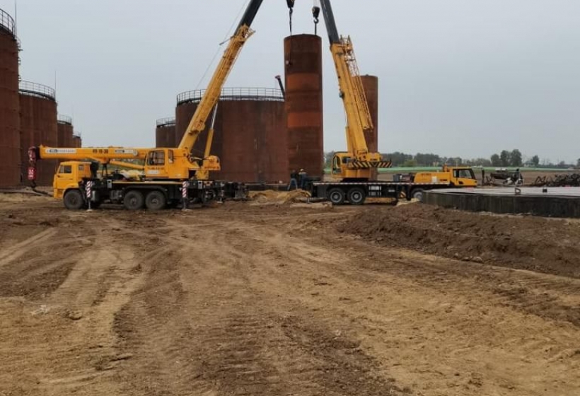 Орёл, монтаж 11 и 12-го РВС 5000 м³ под битум