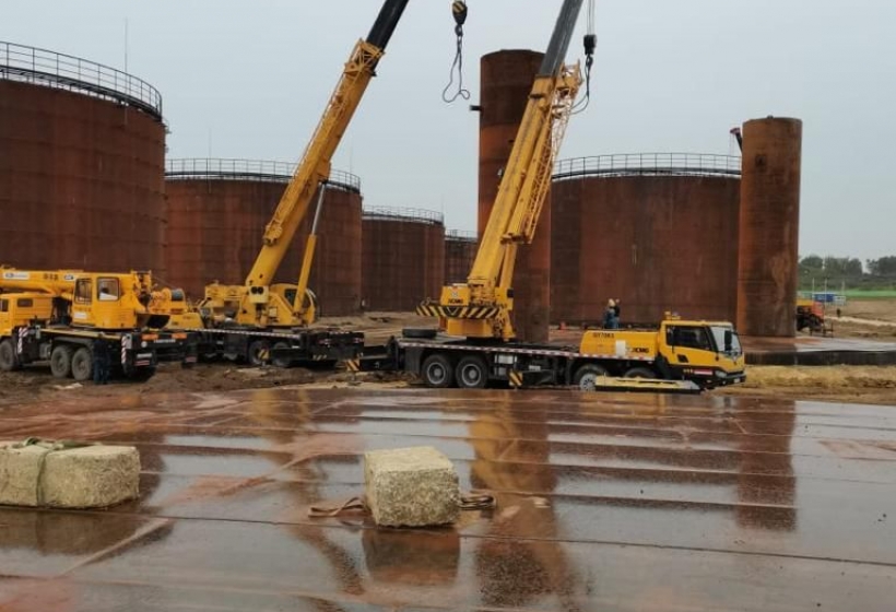 Орёл, монтаж 11 и 12-го РВС 5000 м³ под битум