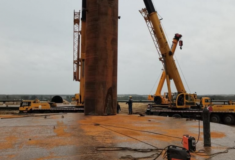 Орёл, монтаж 11 и 12-го РВС 5000 м³ под битум