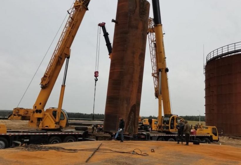 Орёл, монтаж 11 и 12-го РВС 5000 м³ под битум