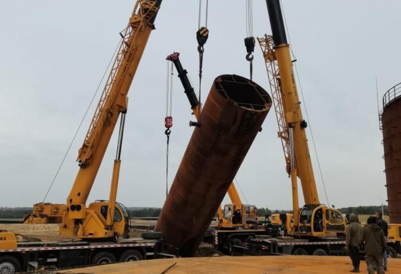 Орёл, монтаж 11 и 12-го РВС 5000 м³ под битум