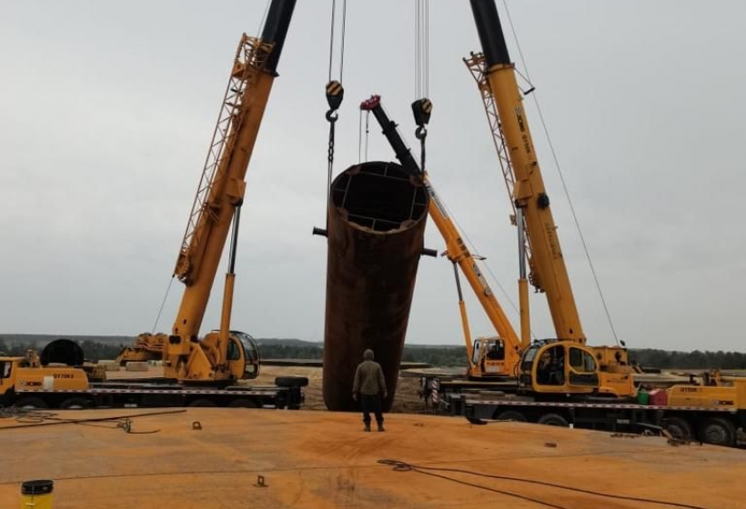 Орёл, монтаж 11 и 12-го РВС 5000 м³ под битум