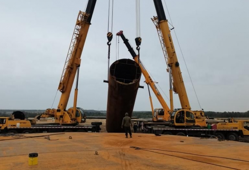 Орёл, монтаж 11 и 12-го РВС 5000 м³ под битум